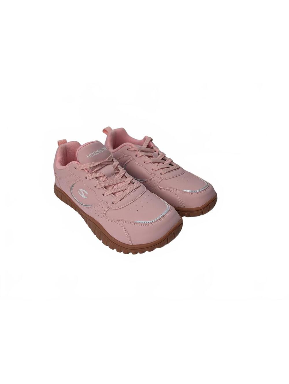 HOBIBEAR Wide Toe Barefoot Sneakers Pink with Brown Gum Sole Size 40